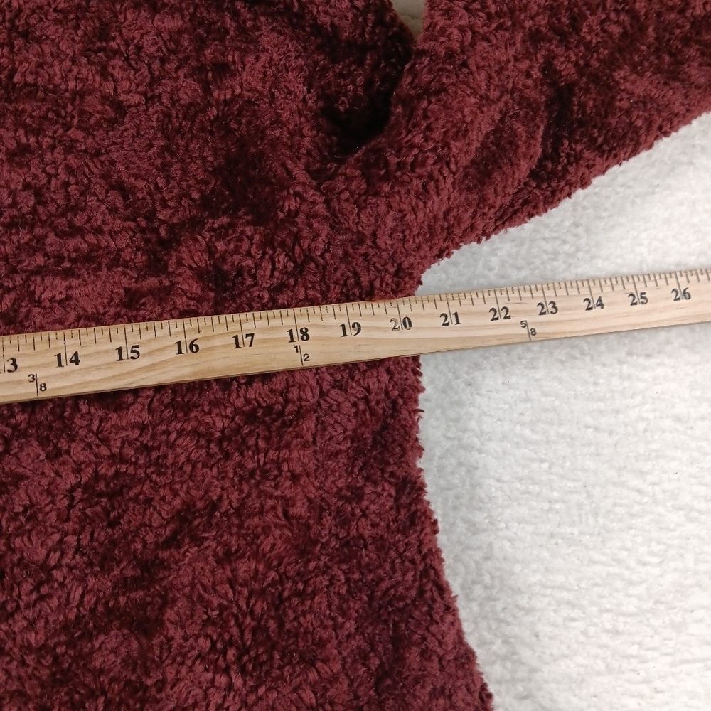 Pendleton Jacket Womens Medium Maroon Fuzzy Zip Sherpa Wool Teddy Deep Pile - Picture 10 of 12